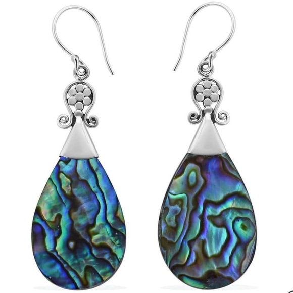 Absolutely beautiful Abalone Shell Earrings set in 925 Sterling Silver - Picture 1 of 4